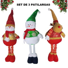 GENERICO - Trio muñeco Renos patilargas de navidad adornos navideños