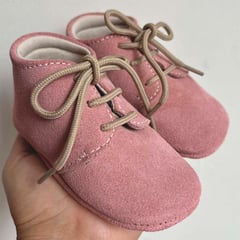 TINY MOCS - ZAPATO MOCS BOTIN PARA NIÑA RESPETUOSOS CUERO ROSA