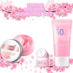 GENERICO - Kit SAKURA bloqueador solar, crema hidratante y mascarilla