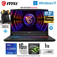 Laptop Katana B13VGK-1403PE Intel Corei9-13900H 16GB RAM 1TB SSD 17.3" RT4070-8GB Win 11+Mochila