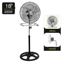 BOSKKO - Ventilador Pedestal 3 en 1 de 18 " 200W BK-8219VING