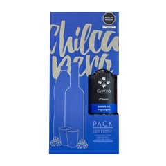 CUATRO GALLOS - PACK CHILCANERO PISCO 4 GALLOS PURO QUEBRANTA 700ML