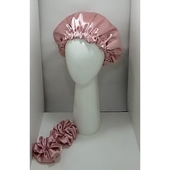 GENERICO - GORRO PARA DORMIR ROSA DE SATIN POR LOS DOS LADOS