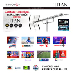 Easy Corp - ANTENA DIGITAL TITAN HD 2040 - PARA VARIOS TELEVISORES