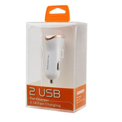 GENERICO - CARGADOR PARA AUTOS DOBLE SALIDA USB CON 1A+21A