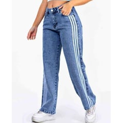 GENERICO - PANTALON BAGGY JEAN CON RAYAS