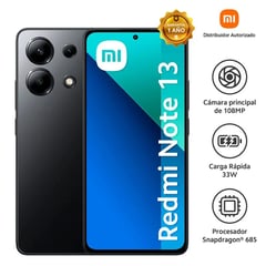 XIAOMI - SMARTPHONE REDMI NOTE 13 MIDNIGHT BLACK 16GB + 256GB AMOLED (8GB+ 8GB MEMORIA FUSION )