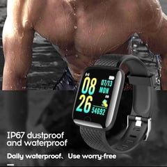 GENERICO - Reloj Inteligente Fitness Negro Bluetooth Calorías Android IOS Navidad