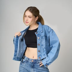 LIBAAX - CASACA CROP DENIM OVERSIZE