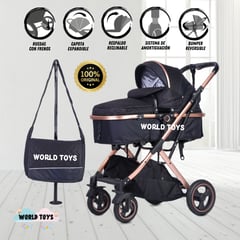 BABY - Coche Cuna Moisés de Lujo «GALAXY» Black