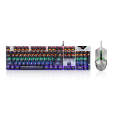 WESDAR - - Combo Gaming Mouse + Teclado Mecánico con luces RGB