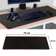 GENERICO - Pad Mouse Gamer Antideslizante para PC De 70cmx30cm Borde Cosido Rojo