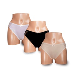 Peter Pan - Pack X3 Bikini Pierna Alta Negro