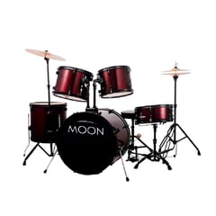 MOON - Bateria Acústica JBP1601A - Rojo con Aros Negros