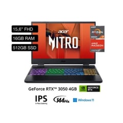 ACER - Laptop Gaming Nitro 5 AN515-46-R26Q 15.6'' AMD Ryzen 7 6800H 16GB 512GB SSD RTX 3050 4GB Windows 11