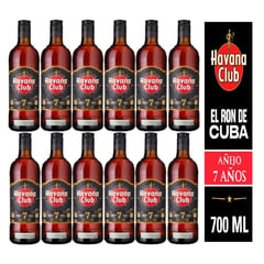 HAVANA CLUB - Ron 7 Años 700 ML - 12 UND