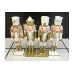 GENERICO - SET DE 4 CASCANUECES SOLDADO DECORATIVO NAVIDEÑO 25 CM