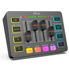 FIFINE - Mixer Mezcladora SC3 Ampligame XLR Profesional Podcast Stream