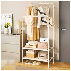 MINARI - Perchero Organizador Colgador de Ropa Zapatera Blanco P84