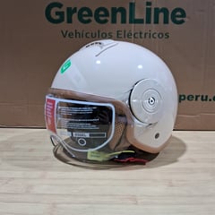 GREENLINE - Casco para Moto Modelo 750 CREMA BRILLANTE