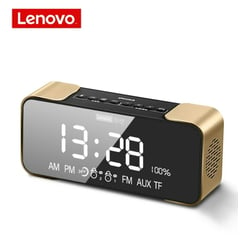 LENOVO - Parlante Radio Despertador Reloj L022 Dorado