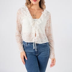 ROXJES JEANS - Blusa Encaje Mujer Roxjes