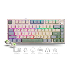 AULA - Teclado Mecánico F75 Beige EPOMAKER Switch Green Leobog