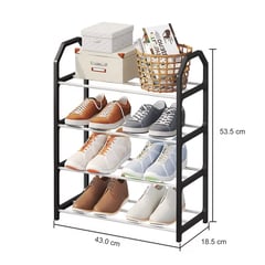 GENERICO - Estante Organizador de Zapatos Zapatera Multiusos 4 niveles - Negro - M