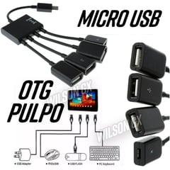 GENERICO - Adaptador OTG Pulpo V8 para celular Hub 3 puertos USB Carga 4 en 1