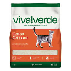 VIVA VERDE - Arena Higiénica para Gatos de Granos Gruesos 4Kg