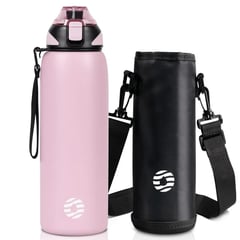 FJBOTTLE - - Botella deportiva acero con aislamiento y tapa de tritan 1000ml-Rosa