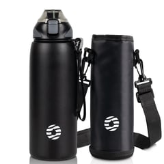 FJBOTTLE - - Botella de agua con aislamiento y tapa tritán 1000ml - Negro