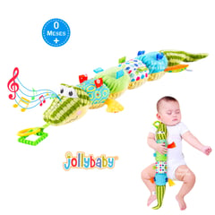 JOLLYBABY - Peluche Cocodrilo Musical y Sensorial para Bebés