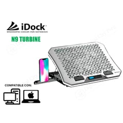 IDOCK - COOLER PARA LAPTOP SILVER N9 TURBINE / 6 VENTILADORES