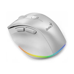 GENIUS - Mouse Ergo 9000S recargable Bluetooth Silent RGB Pearl White