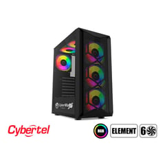 CYBERTEL - CASE ELEMENT 6 COOLER RAINBOW/VIDRIO TEMPLADO