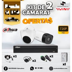 DAHUA - KIT DE 2 CAMARAS HD 720P - VIDEO VIGILANCIA