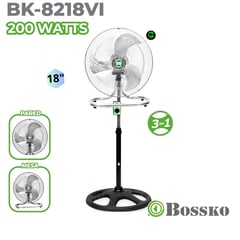 BOSSKO - VENTILADOR 3 EN 1 BK-8218VI / METAL