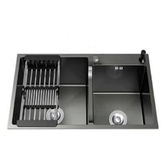 FRATELLI - LAVADERO DE COCINA ACERO NEGRO 2 POZAS UL35-7843