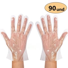 GENERICO - KIT 90 Guantes desechables transparentes para limpieza y cocina