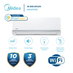 MIDEA - Aire Acondicionado Split De 18000 BTUH Inverter FríoCalor