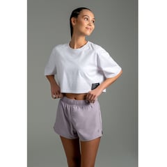 ULTIMATE - Polo Casual Crop Manga Corta para Mujer Blanc The Blanc