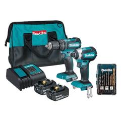 MAKITA - DLX2283S TALADRO 18V DHP485 + ATOR IMPACTO 18V DTD153Z + 2 BAT + CARG