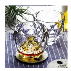 GENERICO - Set x 6 Vasos de Vidrio Estilo Diamante Vino Whisky Licores y Bebidas