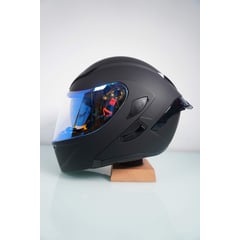 GENERICO - CASCO ABATIBLE XTREME NEGRO VISOR AZUL DIA Y NOCHE L