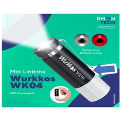 GENERICO - MINILINTERNA WURKKOS WK04 CON LENTE FRESNEL PROYECTOR Y LUZ ROJA CON DIFUSOR