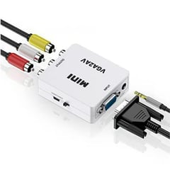 MINI - Convertidor Adaptador Video VGA a RCA AV Full HD