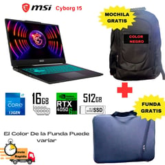 MSI - Laptop Cyborg 15 A13VE, Core i7-13620H, 6GB RTX4050, 16GB RAM, 512GB SSD, FHD 144Hz