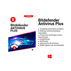 BITDEFENDER - ANTIVIRUS PLUS 1PC - 12 MESES