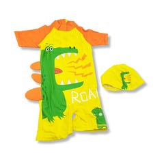 GENERICO - Ropa de Baño para Niño UV Dinosaurio Gritando Amarillo